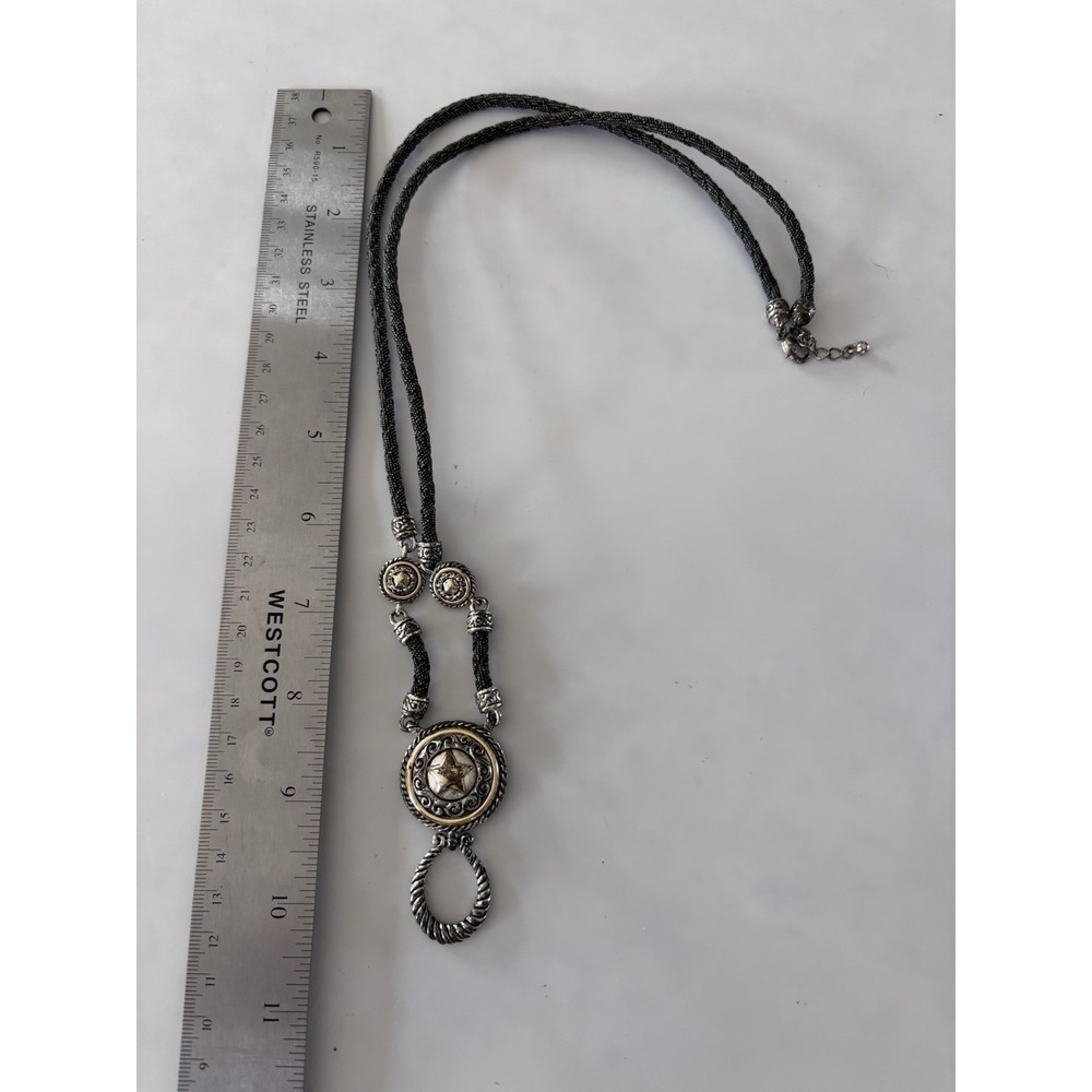 Two Tone‎ Metal Rope Badge Holder/Necklace. 3319